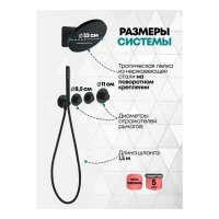 Душевая система скрытого монтажа Grocenberg GB5020, черный матовый