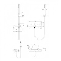 Смеситель для ванны Grocenberg GB8099, хром