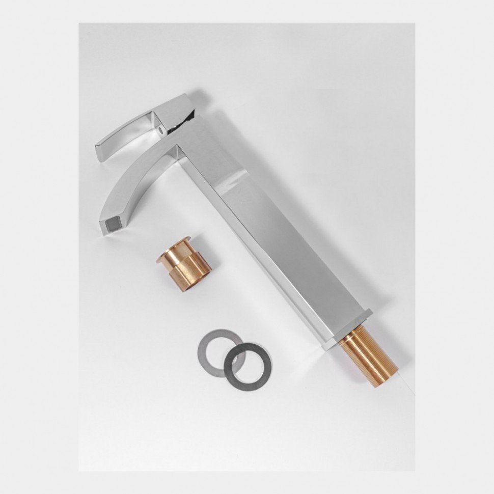 Смеситель для раковины высокий Hansberge H2077, хром