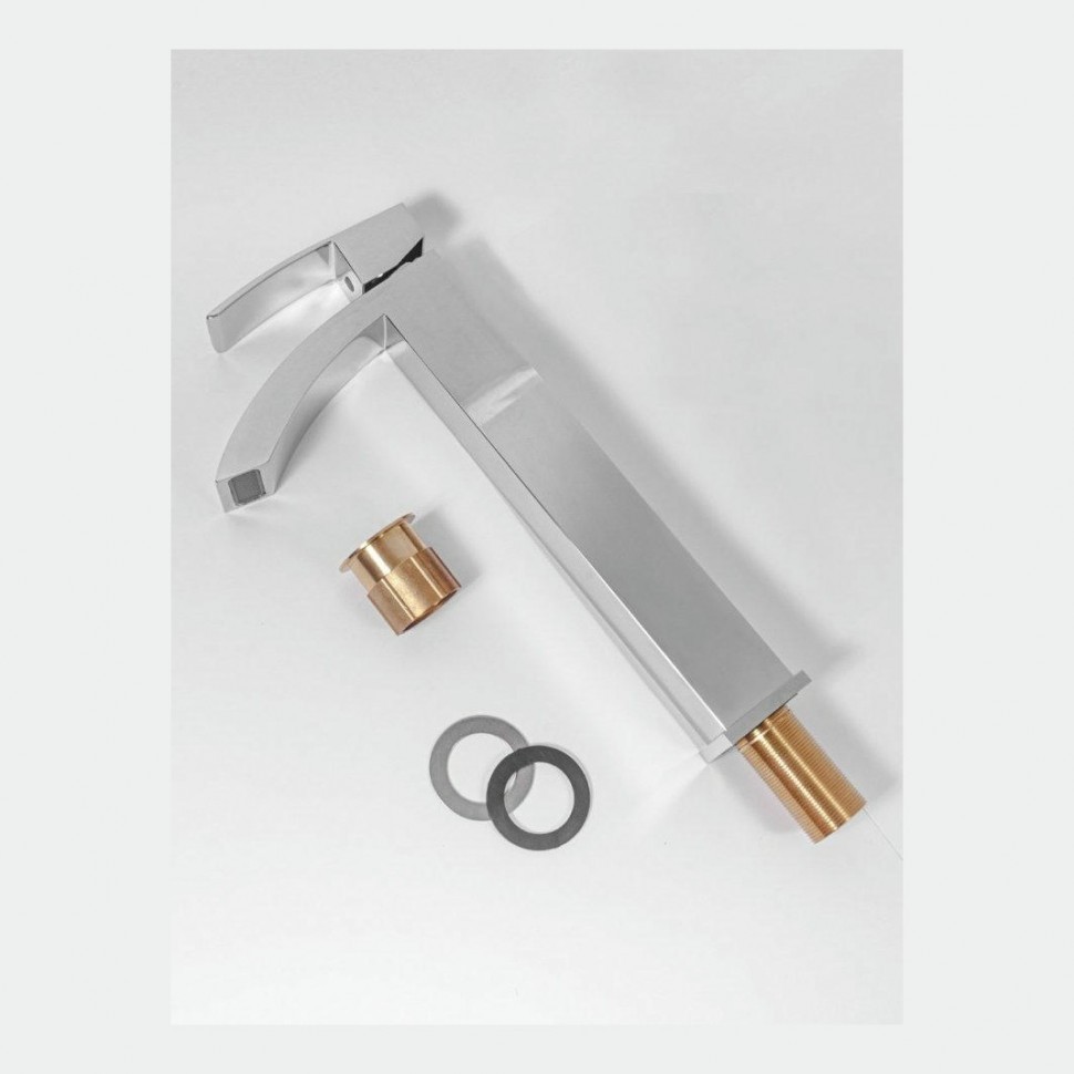 Смеситель для раковины высокий Hansberge H2077, хром