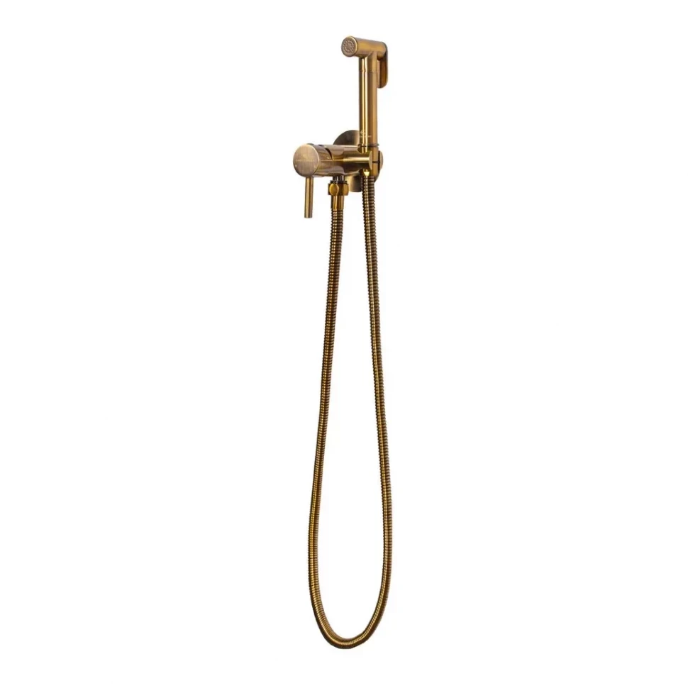 Смеситель встраиваемый с гигиеническим душем Grocenberg GB001, бронза