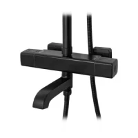 Душевая система с термостатом Grocenberg GB7005, черный матовый