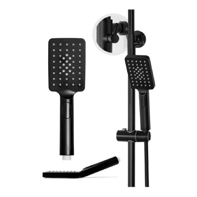 Душевая система с термостатом Grocenberg GB7005, черный матовый