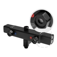 Душевая система с термостатом Grocenberg GB7005, черный матовый