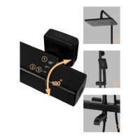 Душевая система с термостатом Grocenberg GB7005, черный матовый