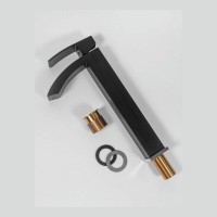 Смеситель для раковины высокий Hansberge H2077, черный хром