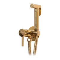 Смеситель встраиваемый с гигиеническим душем Grocenberg GB001, золото глянец