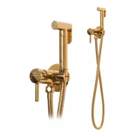 Смеситель встраиваемый с гигиеническим душем Grocenberg GB001, золото глянец