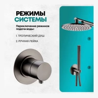 Душевая система скрытого монтажа Grocenberg GB5090, графит