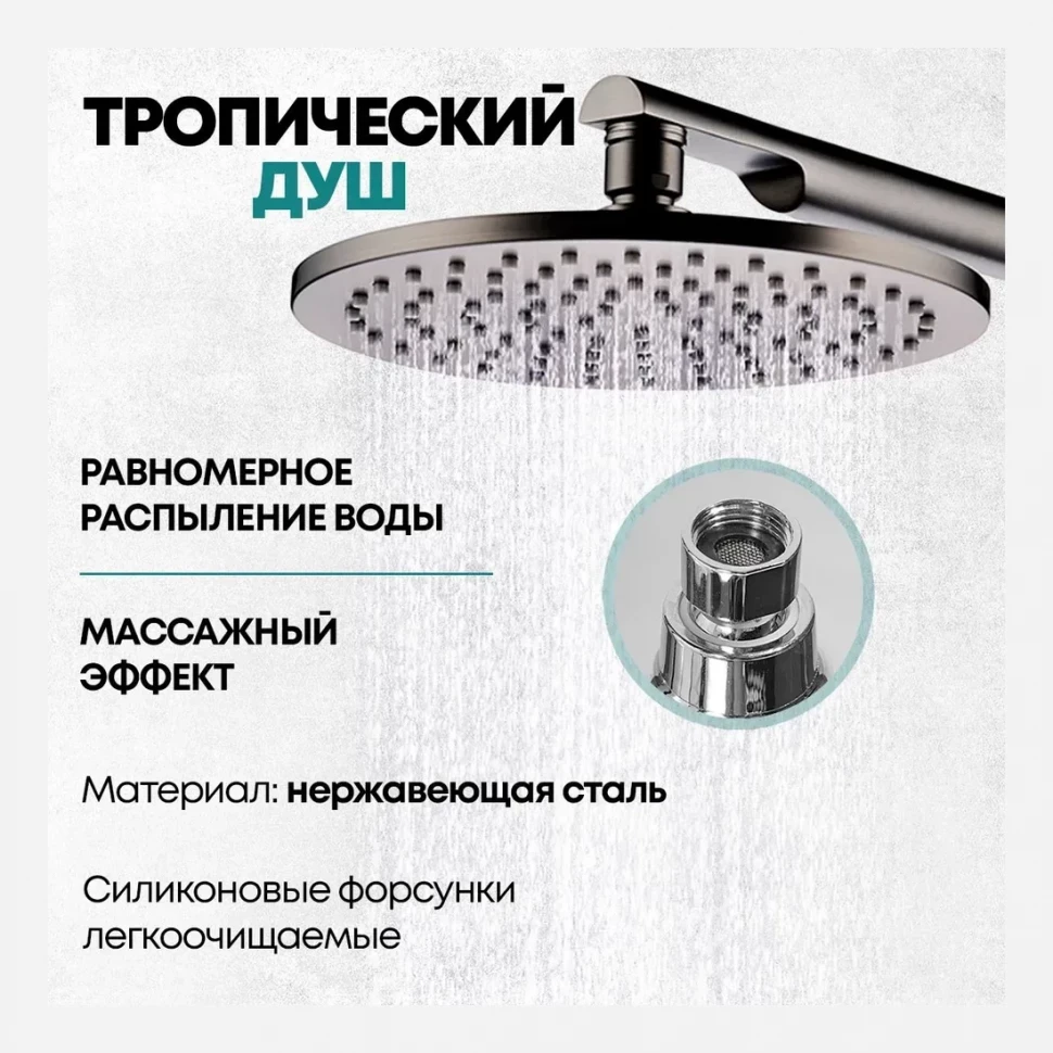 Душевая система скрытого монтажа Grocenberg GB5090, графит