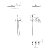 Душевая система скрытого монтажа Grocenberg GB5090, графит