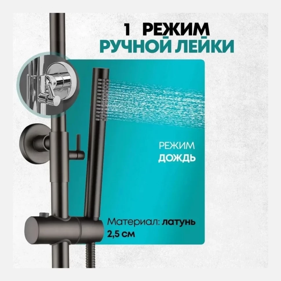 Душевая система Grocenberg GB7099, графит