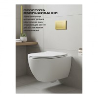 Инсталляция для унитаза с кнопкой для смыва Grocenberg GS3050-KM3080MG, матовое золото