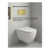 Инсталляция для унитаза с кнопкой для смыва Grocenberg GS3050-KM3080MG, матовое золото