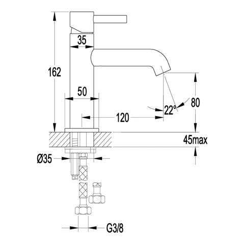 Смеситель для раковины стандартный Grocenberg GB2099, золото глянец