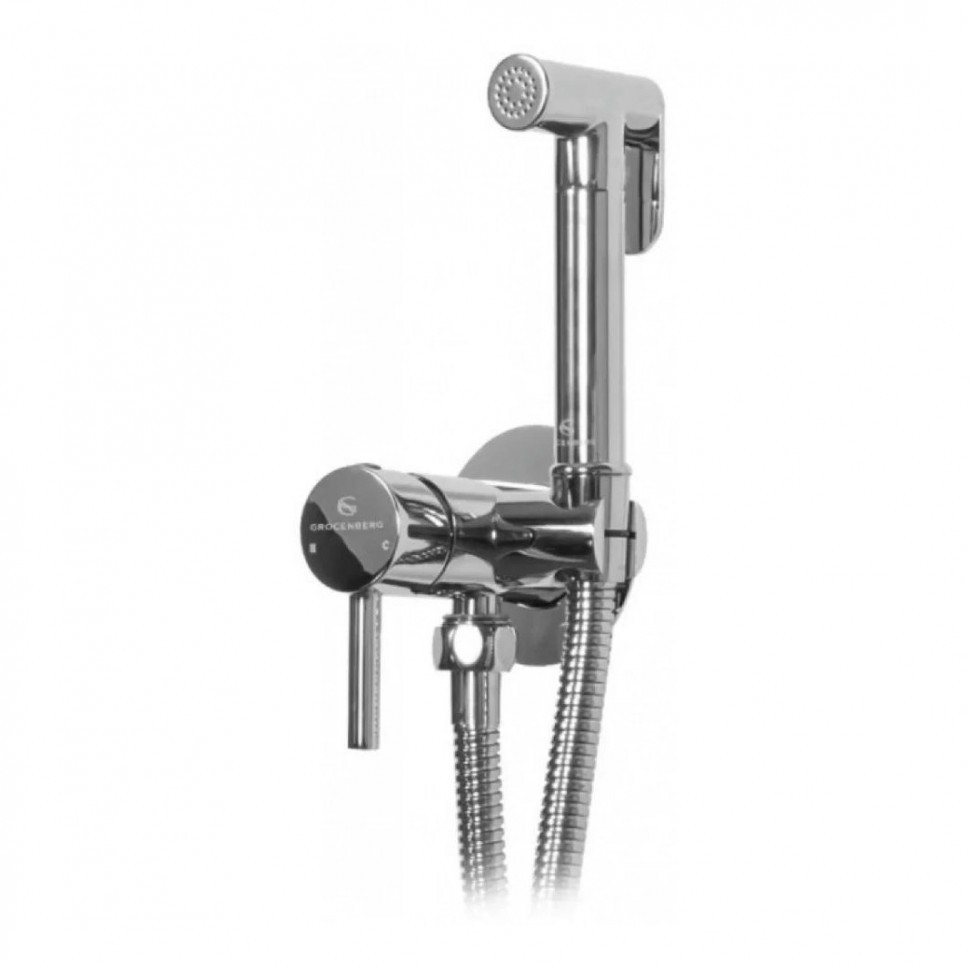 Смеситель встраиваемый с гигиеническим душем Grocenberg GB001, хром