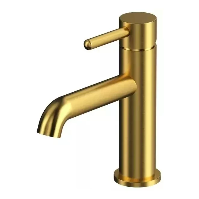 Смеситель для раковины стандартный Grocenberg GB2099, золотой брашированный