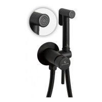 Смеситель встраиваемый с гигиеническим душем Grocenberg GB001, черный матовый