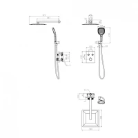 Душевая система скрытого монтажа Grocenberg GB5040, золото глянец