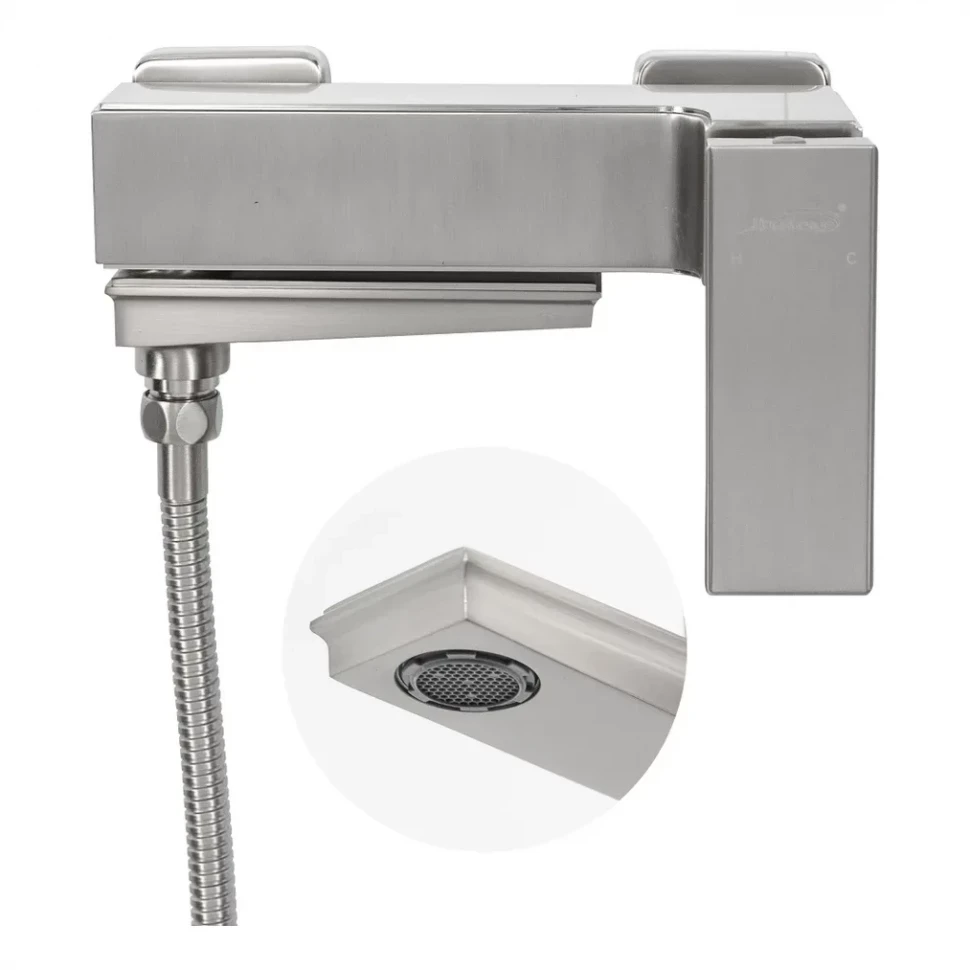 Смеситель для ванны с ручным душем Hansberge H4070, никель