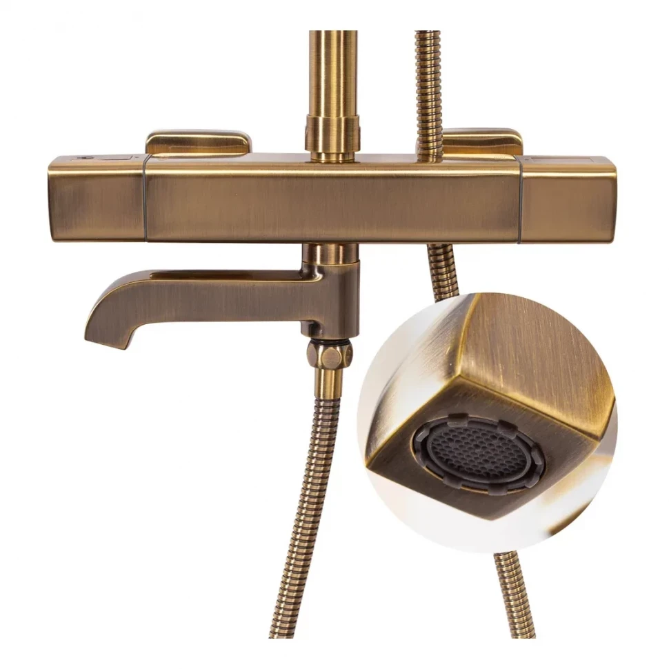 Душевая система с термостатом Hansberge H5085, бронза