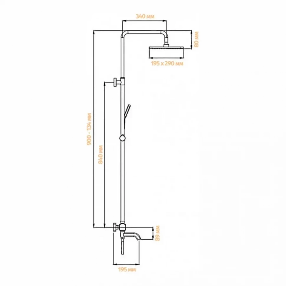 Душевая система с термостатом Hansberge H5085, бронза