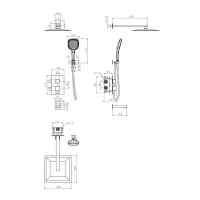 Душевая система скрытого монтажа Grocenberg GB5050, графит