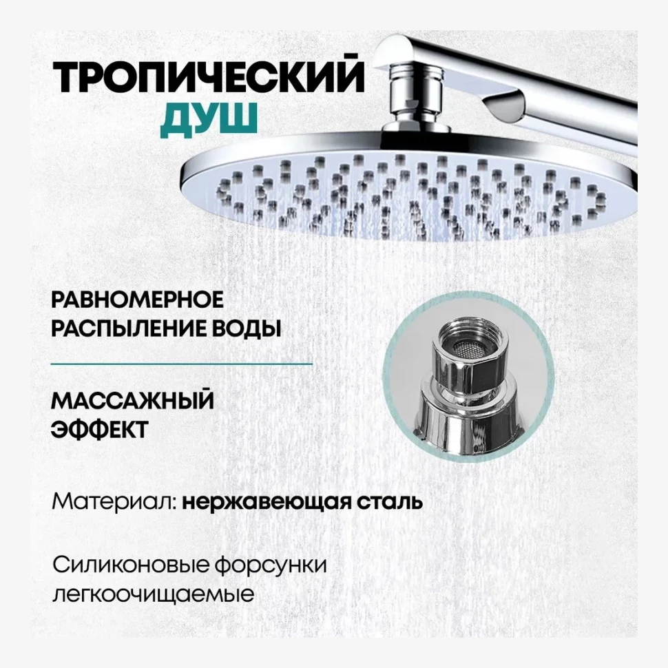 Душевая система скрытого монтажа Grocenberg GB5090, хром