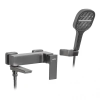 Смеситель для ванны с ручным душем Hansberge H4070, графит