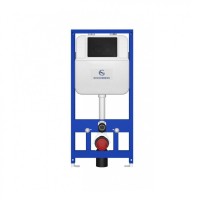 Инсталляция для унитаза с кнопкой для смыва Grocenberg GS3050-KM3090BL, черный матовый