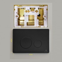 Инсталляция для унитаза с кнопкой для смыва Grocenberg GS3050-KM3090BL, черный матовый