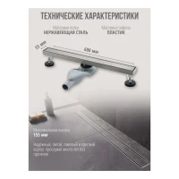 Трап для душа Grocenberg T600, никель