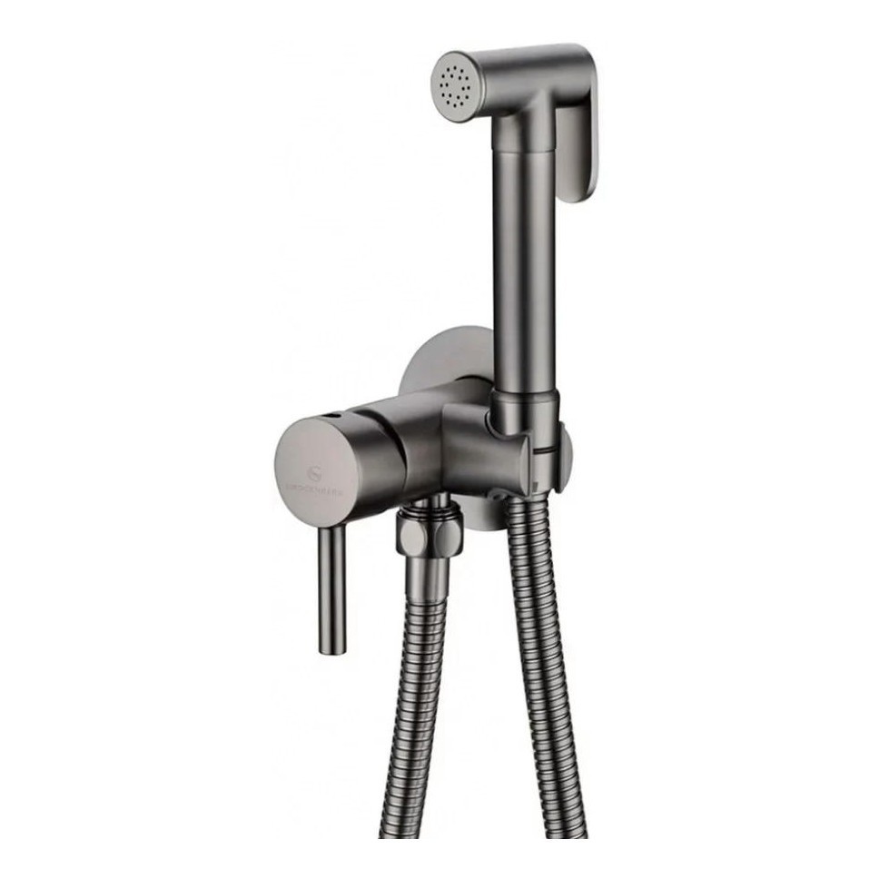 Смеситель встраиваемый с гигиеническим душем Grocenberg GB001, графит