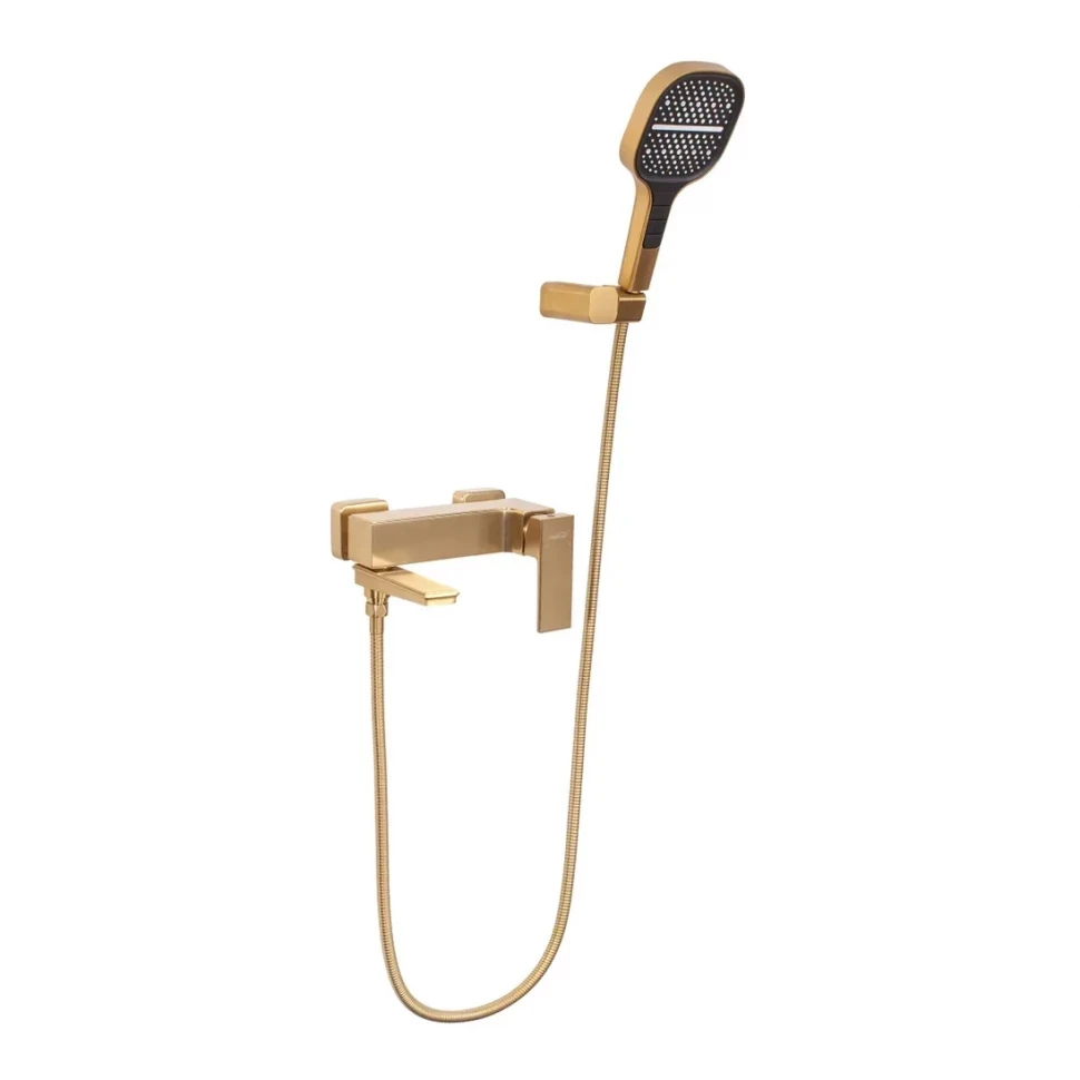 Смеситель для ванны с ручным душем Hansberge H4070, матовое золото