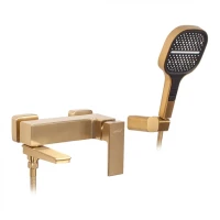 Смеситель для ванны с ручным душем Hansberge H4070, матовое золото
