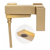 Смеситель для ванны с ручным душем Hansberge H4070, матовое золото