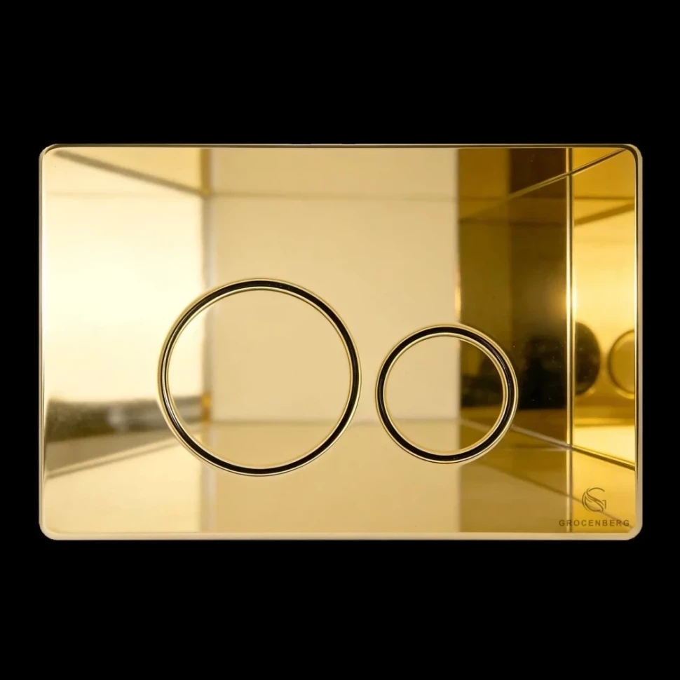 Инсталляция для унитаза с кнопкой для смыва Grocenberg GS3050-KM3090GO, золото глянец