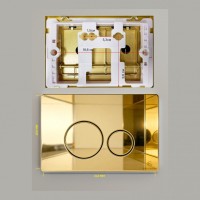 Инсталляция для унитаза с кнопкой для смыва Grocenberg GS3050-KM3090GO, золото глянец