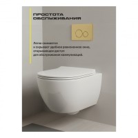 Инсталляция для унитаза с кнопкой для смыва Grocenberg GS3050-KM3090GO, золото глянец