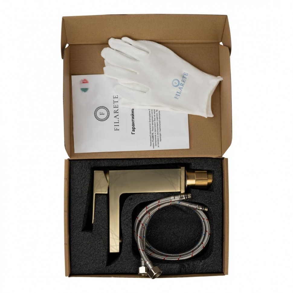 Смеситель для раковины FILARETE Fing FL5040, матовое золото