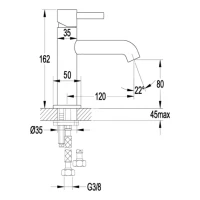 Смеситель для раковины стандартный Grocenberg GB2099, хром