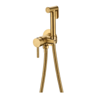 Смеситель встраиваемый с гигиеническим душем Grocenberg GB001, золотой брашированный