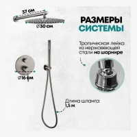 Душевая система скрытого монтажа Grocenberg GB5099BG-3, графит