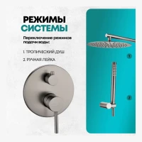 Душевая система скрытого монтажа Grocenberg GB5099BG-3, графит