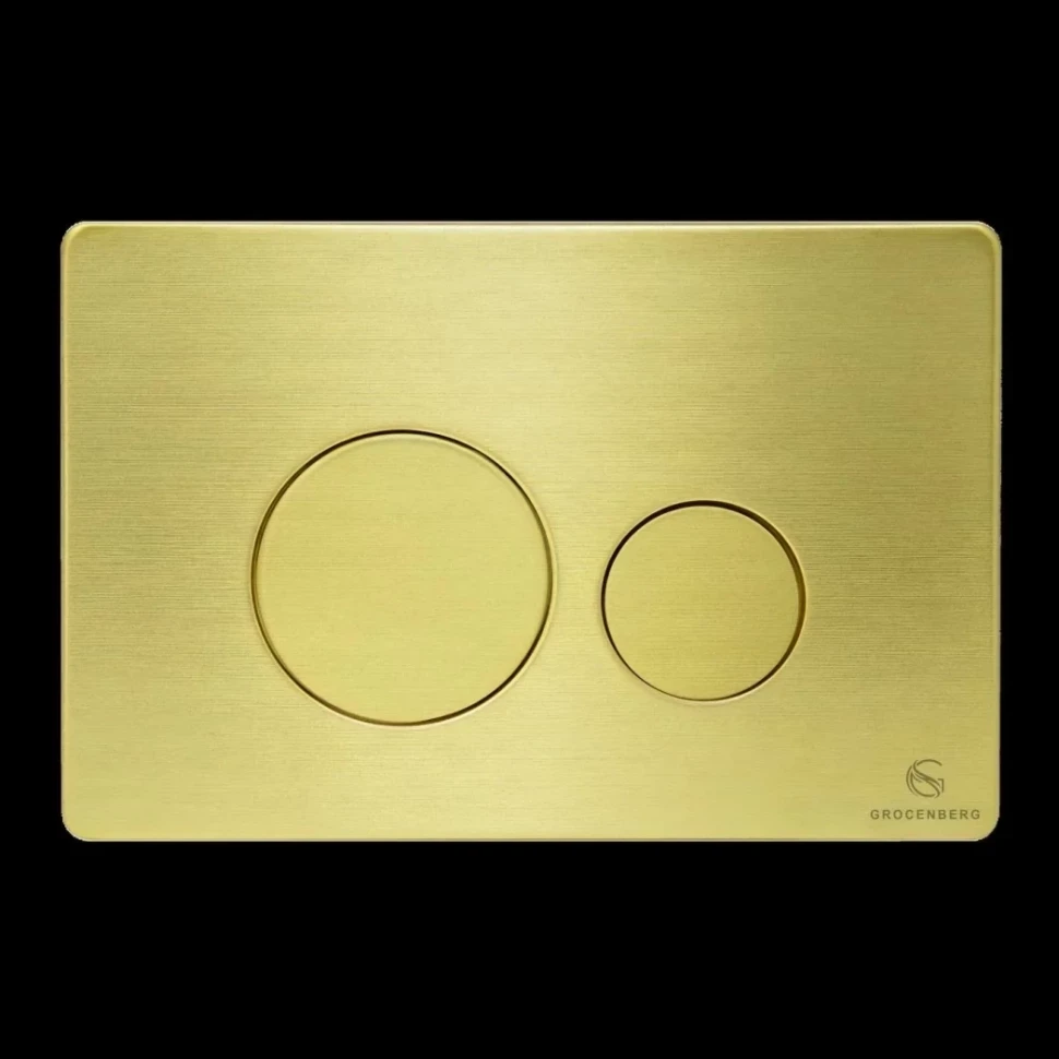 Инсталляция для унитаза с кнопкой для смыва Grocenberg GS3050-KM3090MG, матовое золото