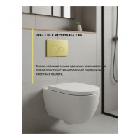 Инсталляция для унитаза с кнопкой для смыва Grocenberg GS3050-KM3090MG, матовое золото