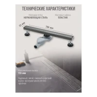 Трап для душа Grocenberg T700, графит