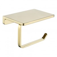 Настенный бумагодержатель плоский Grocenberg AC0027, золото глянец