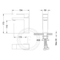 Смеситель для раковины FILARETE Fing FL5040, черный матовый