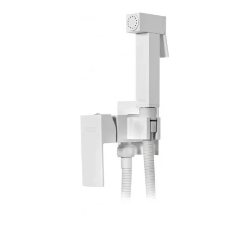 Смеситель встраиваемый с гигиеническим душем Grocenberg GB002, белый